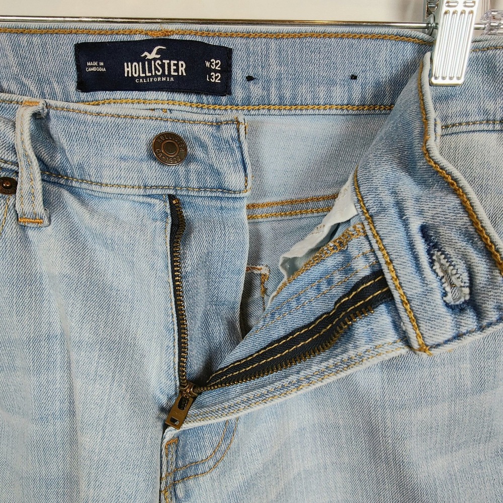 Hollister Skinny Jeans Light Wash Advanced Stretch Blue Denim W32 L32 - Picture 3 of 12
